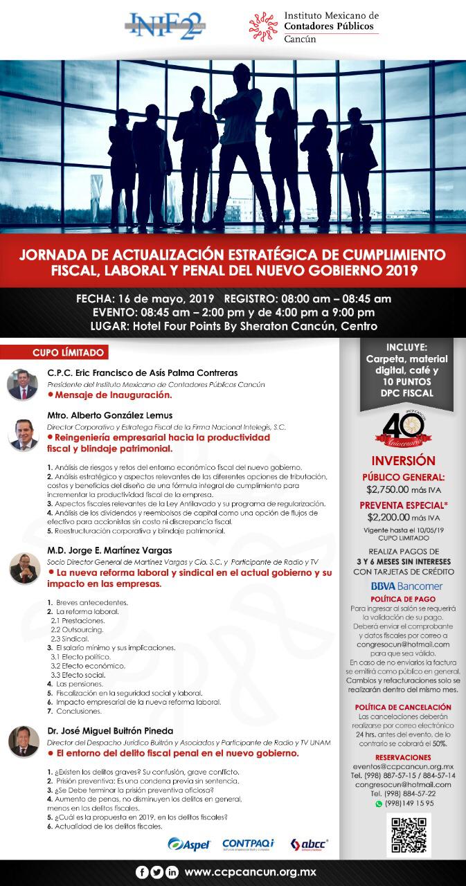 No te pierdas la Conferencia del Lic. Miguel Buitrón Pineda “El entorno del delito fiscal penal en el nuevo gobierno” #IMCP #CancúnMéxico